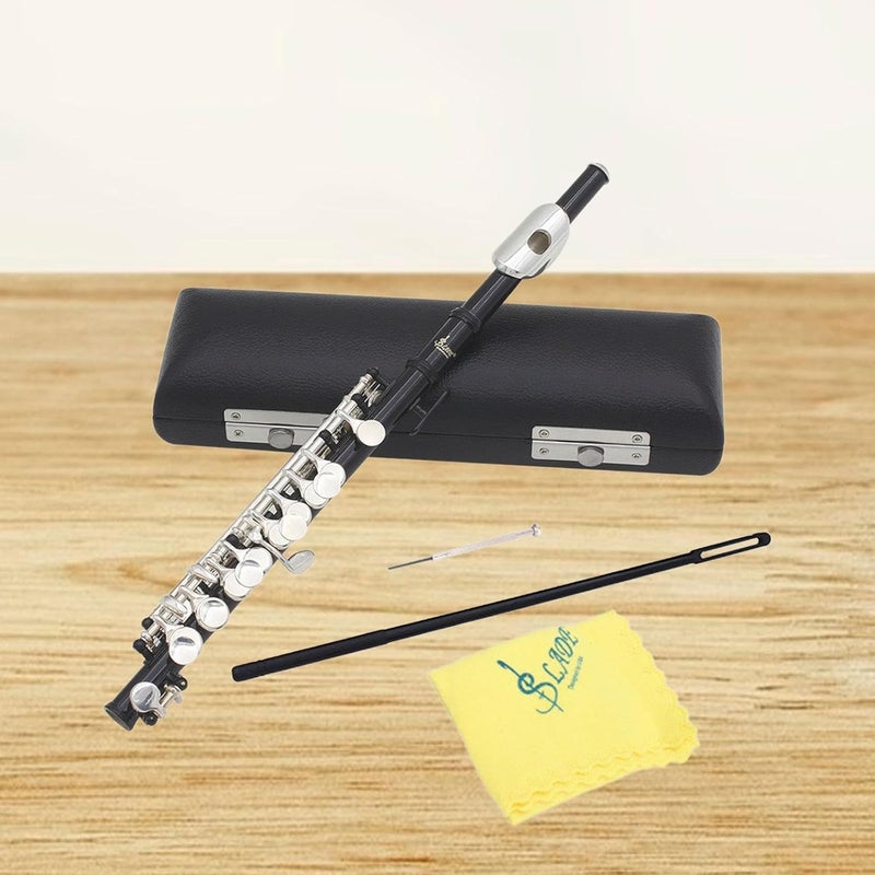 Luwecf C Key Piccolo Lightweight Easy to Play Woodwind Instrument 16 Hole Flute for Stage Performance Practice Classroom Beginner, Black - Image 4